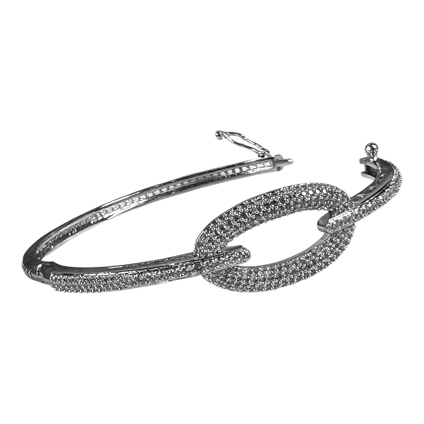 Elegant Silver Bracelet with American Diamonds