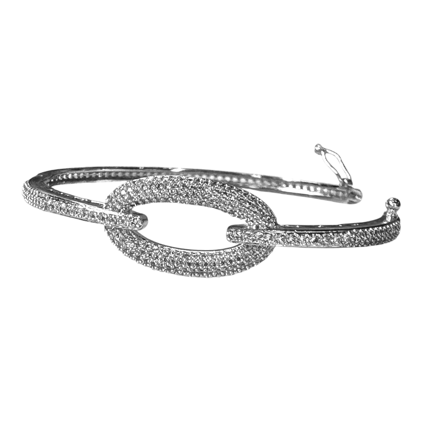 Elegant Silver Bracelet with American Diamonds