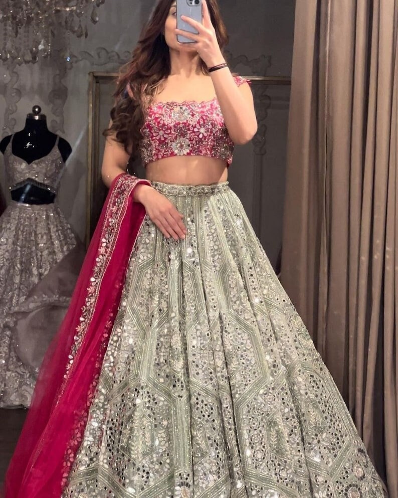 Ready to wear Sabyasachi Shaded Lehenga Choli set for and Women Brides AdiAshco
