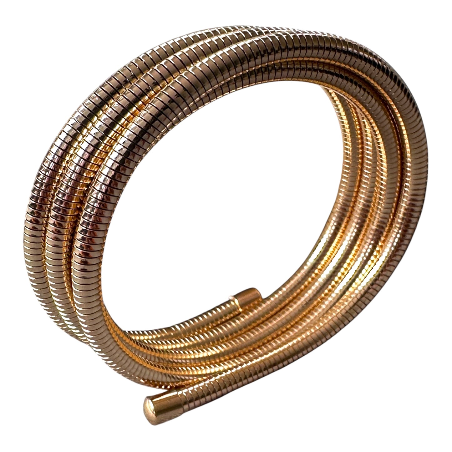 Stainless Steel Gold Spiral Flex Bracelet