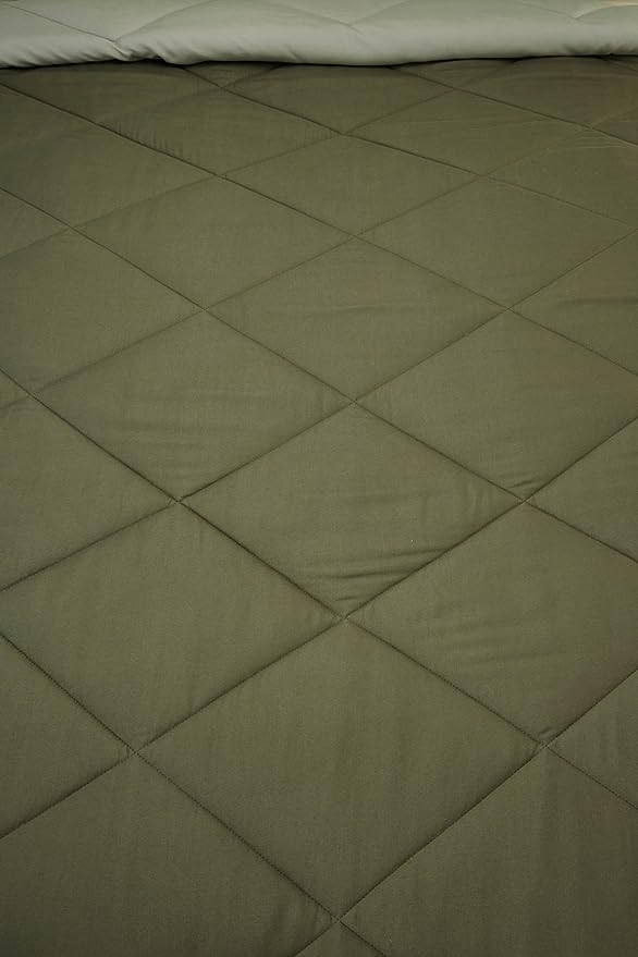 Solimo Microfibre Reversible Comforter, Double (Mossy Green & Pistachio Green, 200 GSM)