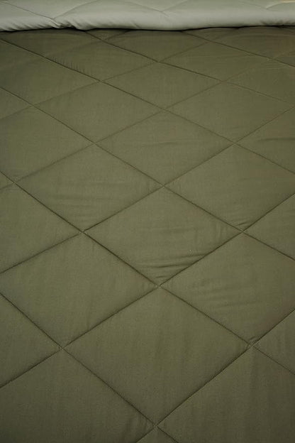 Solimo Microfibre Reversible Comforter, Double (Mossy Green & Pistachio Green, 200 GSM)