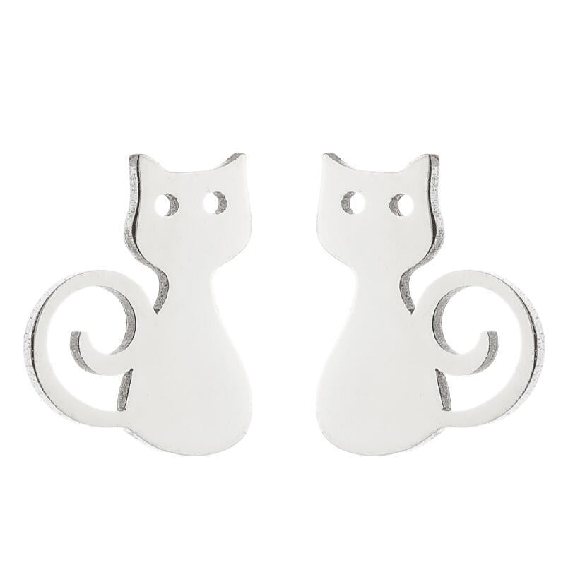 Cat Silver Studs