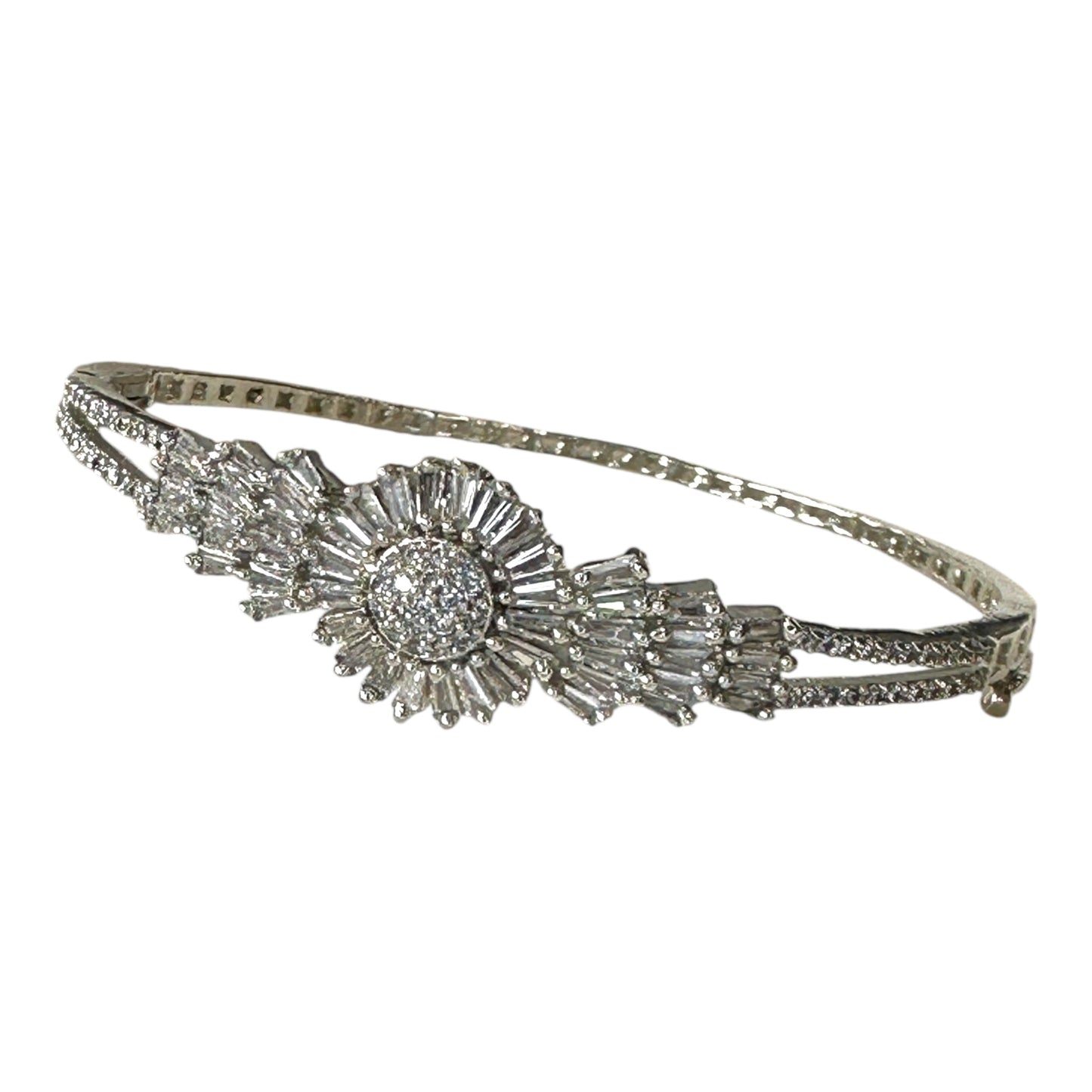 Luxury American Diamond Bracelet - Rhodium Plated