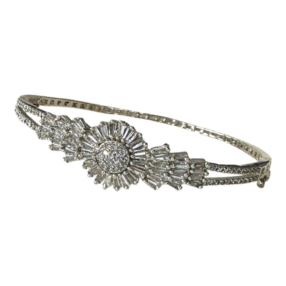 Luxury American Diamond Bracelet - Rhodium Plated