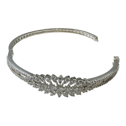 Luxury American Diamond Bracelet - Rhodium Plated