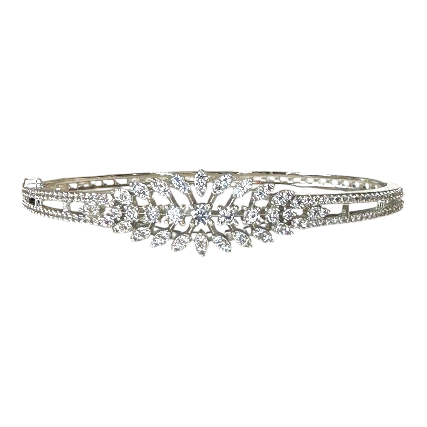 Luxury American Diamond Bracelet - Rhodium Plated