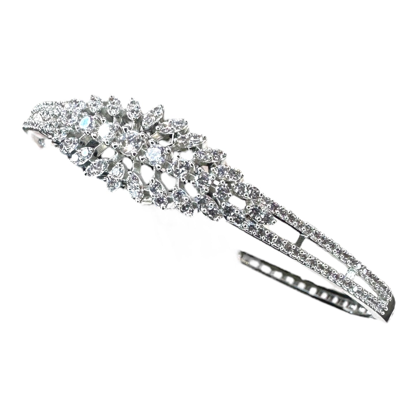 Luxury American Diamond Bracelet - Rhodium Plated