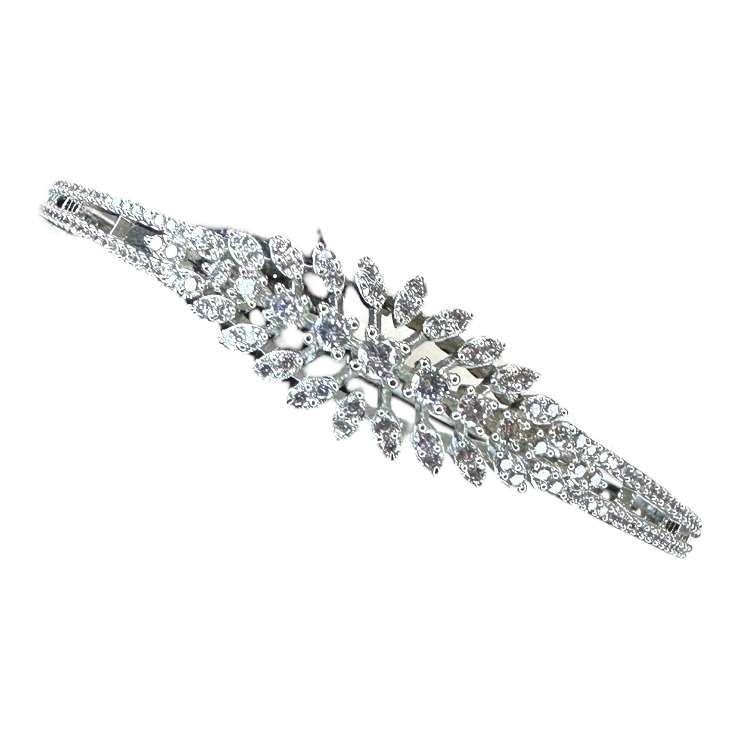 Luxury American Diamond Bracelet - Rhodium Plated