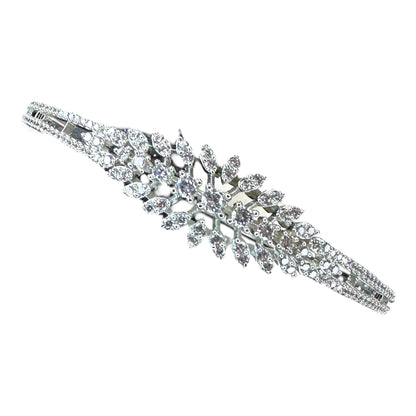Luxury American Diamond Bracelet - Rhodium Plated