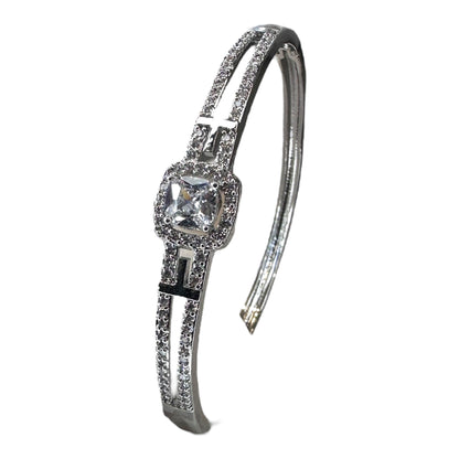 Luxury American Diamond Bracelet - Rhodium Plated