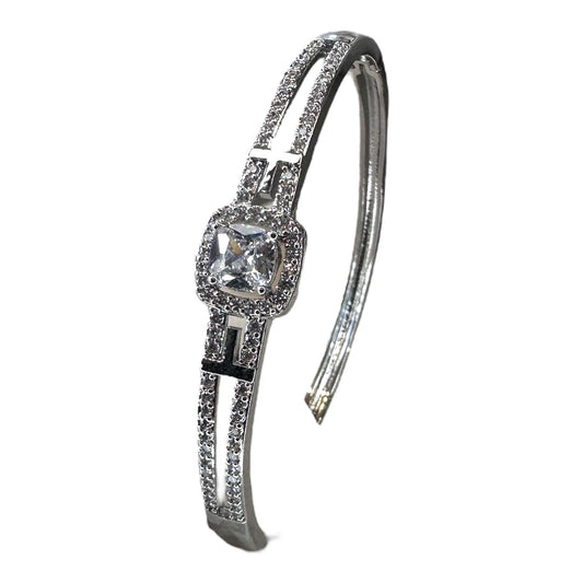 Luxury American Diamond Bracelet - Rhodium Plated