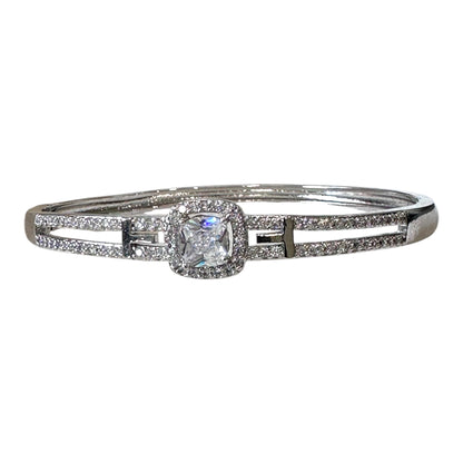 Luxury American Diamond Bracelet - Rhodium Plated