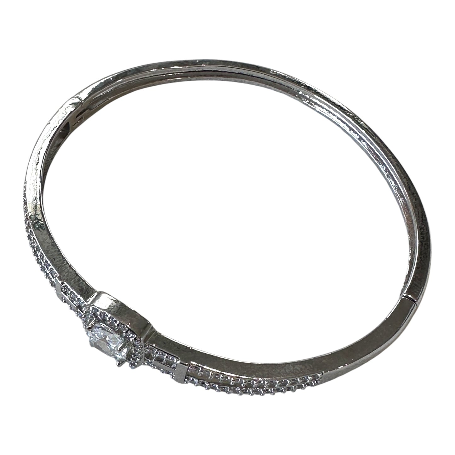 Luxury American Diamond Bracelet - Rhodium Plated