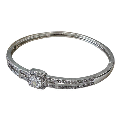Luxury American Diamond Bracelet - Rhodium Plated