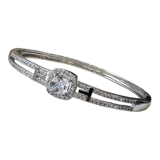 Luxury American Diamond Bracelet - Rhodium Plated