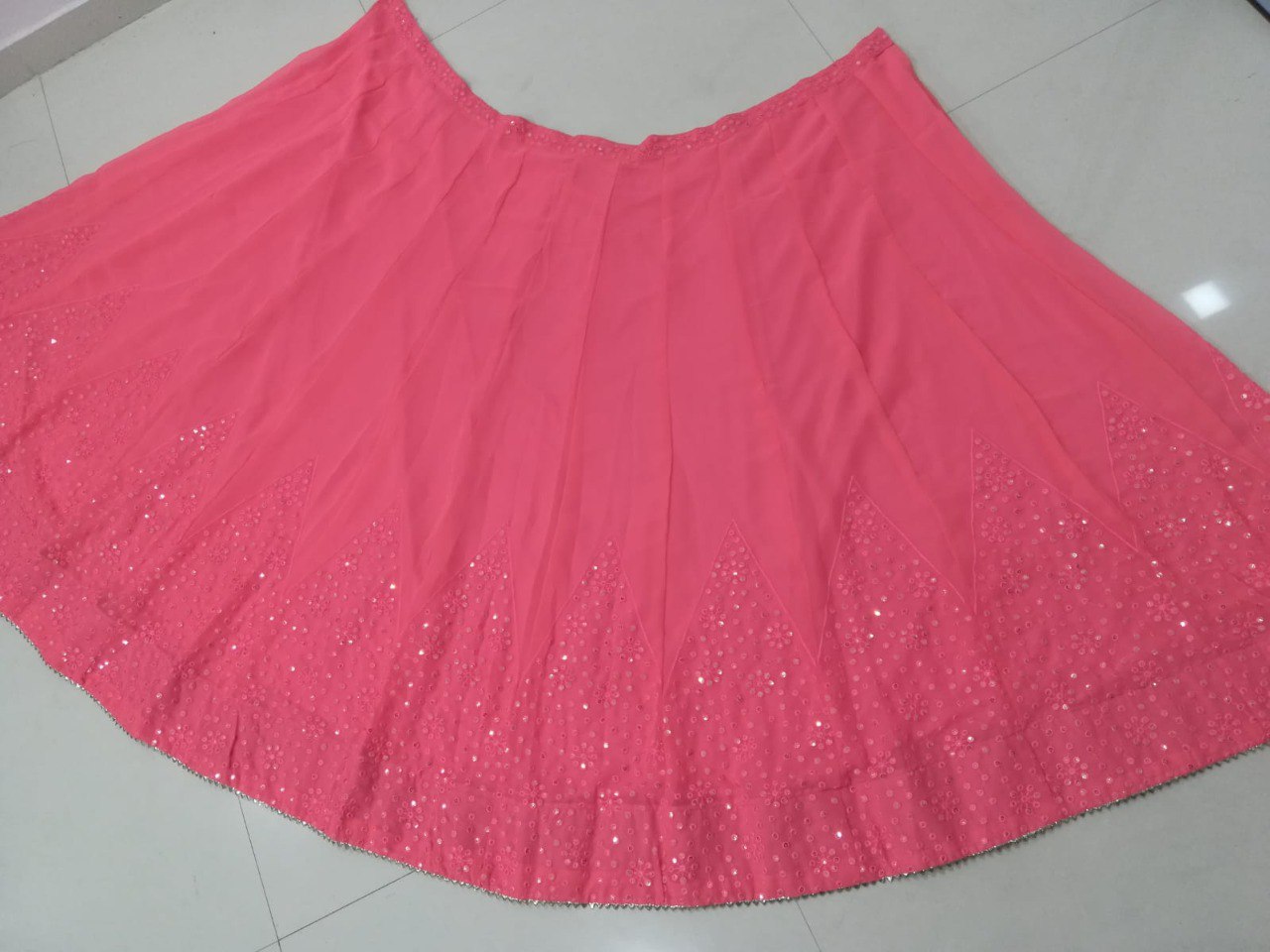 Beautiful Simple Sauber Georgette Wedding Wear Lehenga Choli