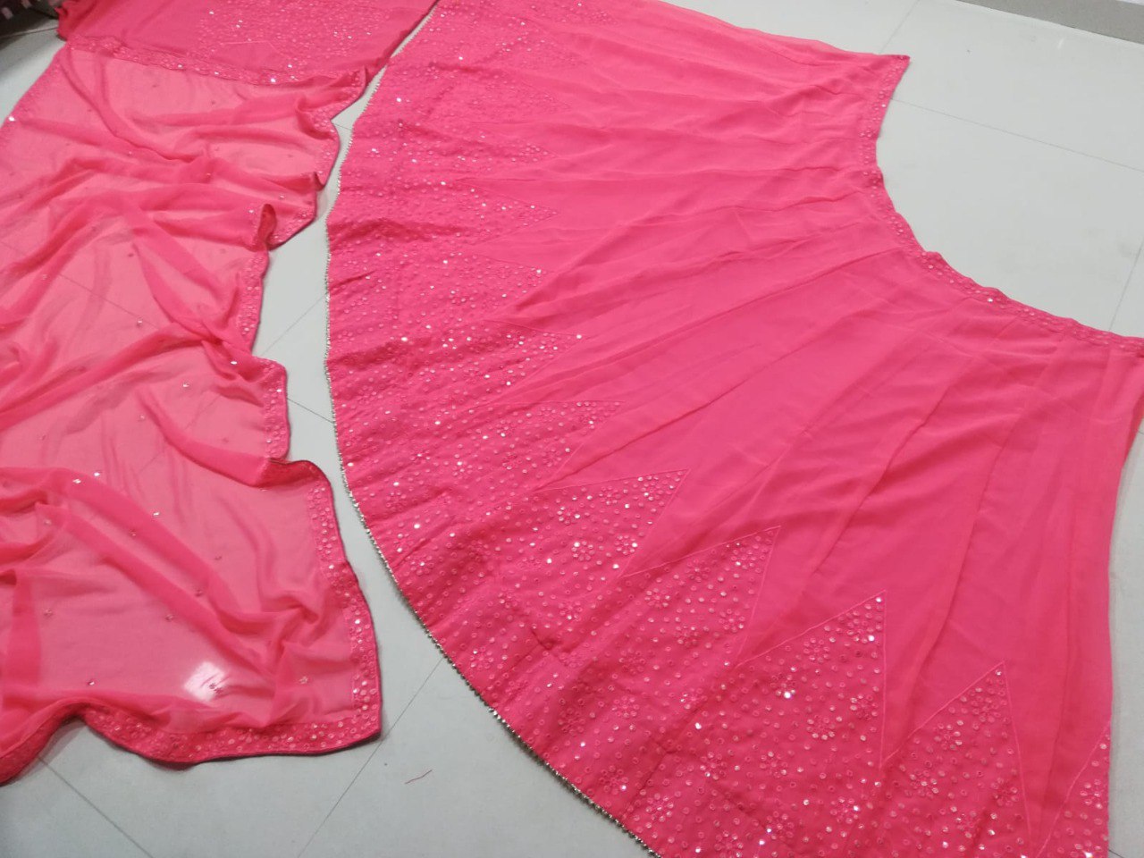 Beautiful Simple Sauber Georgette Wedding Wear Lehenga Choli