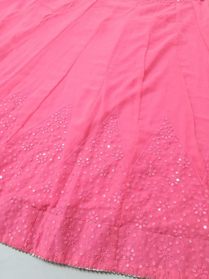 Beautiful Simple Sauber Georgette Wedding Wear Lehenga Choli