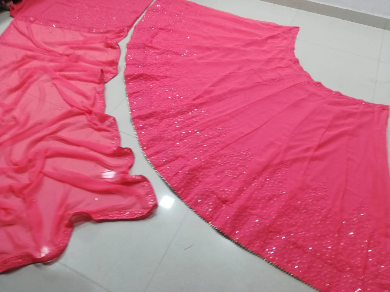 Beautiful Simple Sauber Georgette Wedding Wear Lehenga Choli