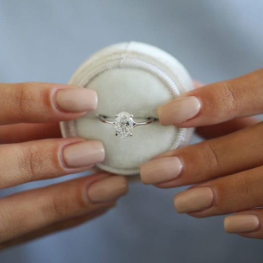1.50 Ct Oval cut Moissanite diamond ring Split shank style ring, art deco bridal ring