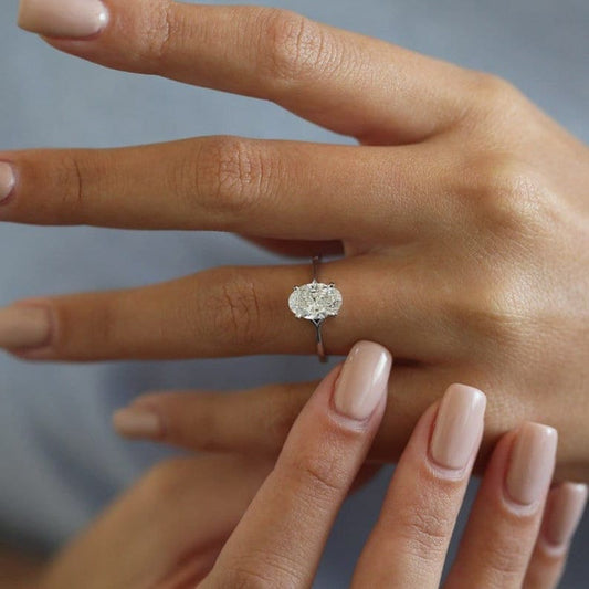 1.50 Ct Oval cut Moissanite diamond ring Split shank style ring, art deco bridal ring