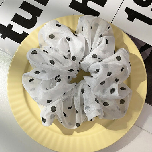 Polka dot scrunchie handmade - Large