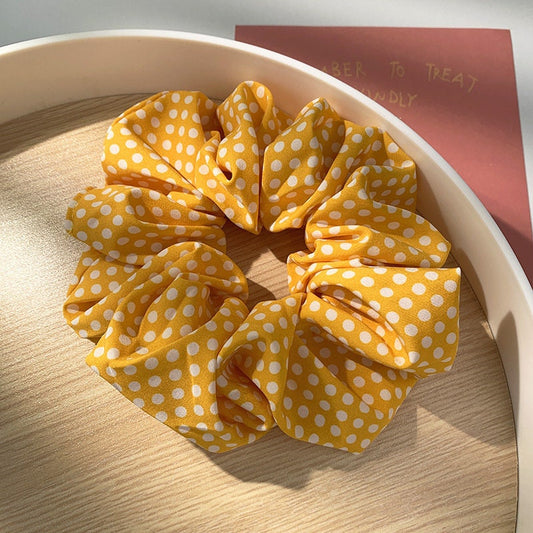 Large scrunchie hair tie, super soft dotted print material